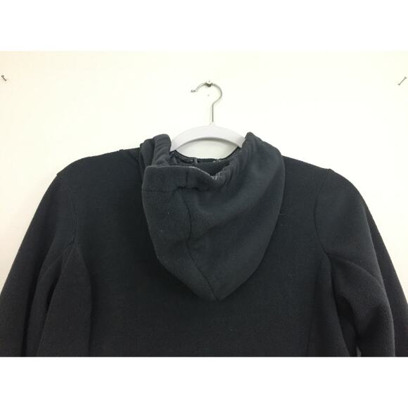 (N5) Y2K Old Navy Womens Jacket Size S Fleece Hooded Gray Performance Thumb Hole - Picture 5 of 8